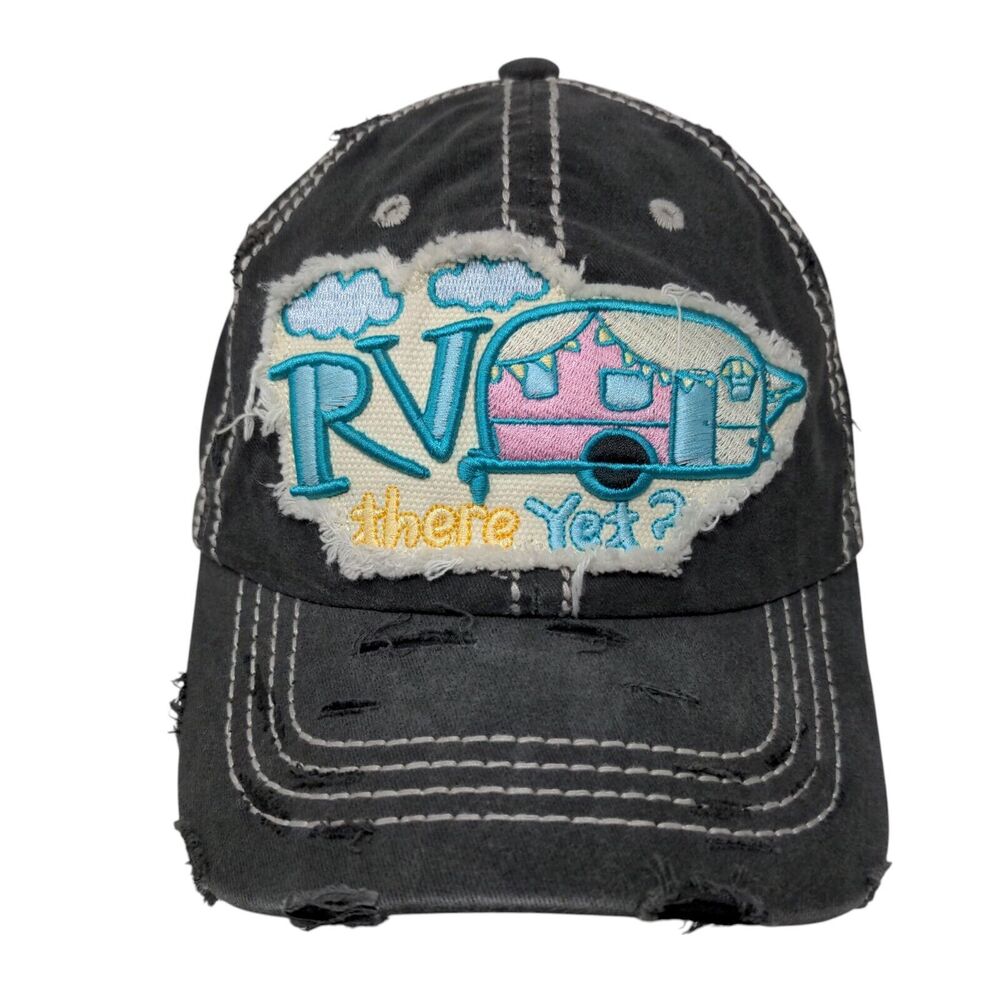 RV There Yet? Strapback Hat Gray One Size Embroidered Camping 4350 District